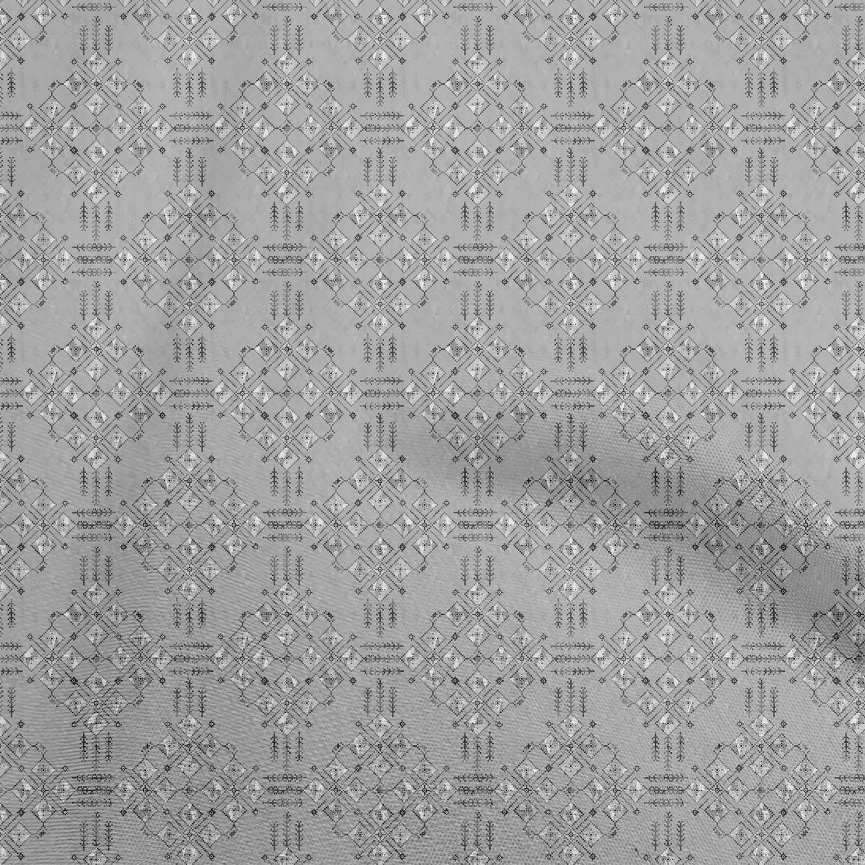 

OneOone Cotton Flex Brown Fabric Asian Kilim Швейні Ремісничі проекти Друк на тканині 40 дюймів 42 Inch Wide - Viscose Chiffon сірий колір