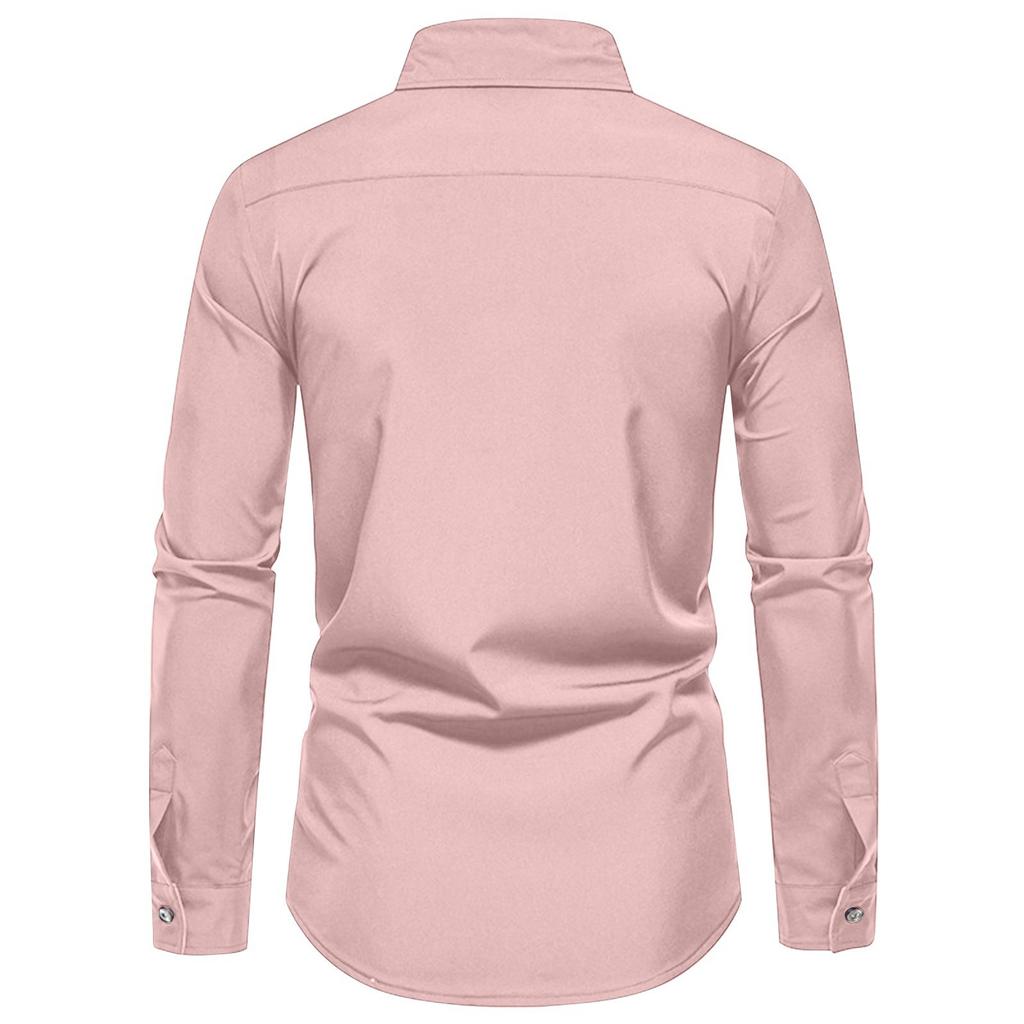 Cămașă Casual Business cu Imprimeuri Retro cu Mânecă Lungă pentru Bărbați Cămașă cu Guler Revers cu Nasturi pentru Bărbați