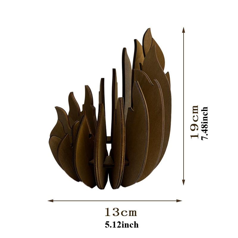 Lotus-Shaped Candle Holder Wooden Creative Candlestick without Candles Manual Assembly DIY Wooden Candle Holder Decoration