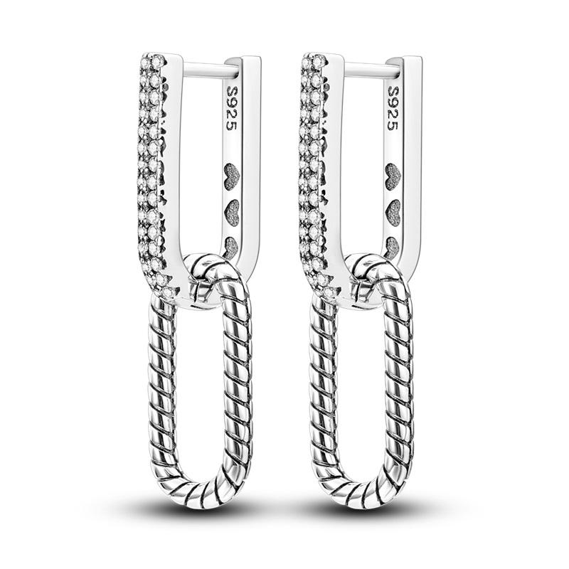 New 925 Silver Sparkling Zircon Simplicity Women Earrings Brilliant Wedding Engagement Star Earrings Jewelry Gift