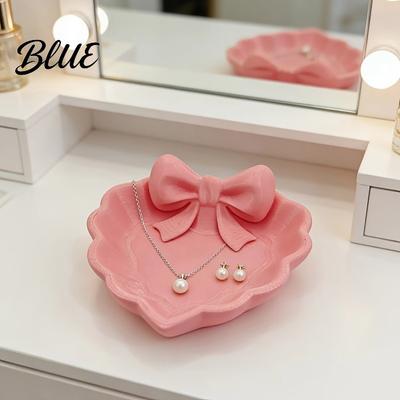 Dressing Table Organizer 3D Printed Bow Jewelry Tray Heart Shape Ring Dish Entryway Trays Small Item Storage Tray Decorative Trinket for