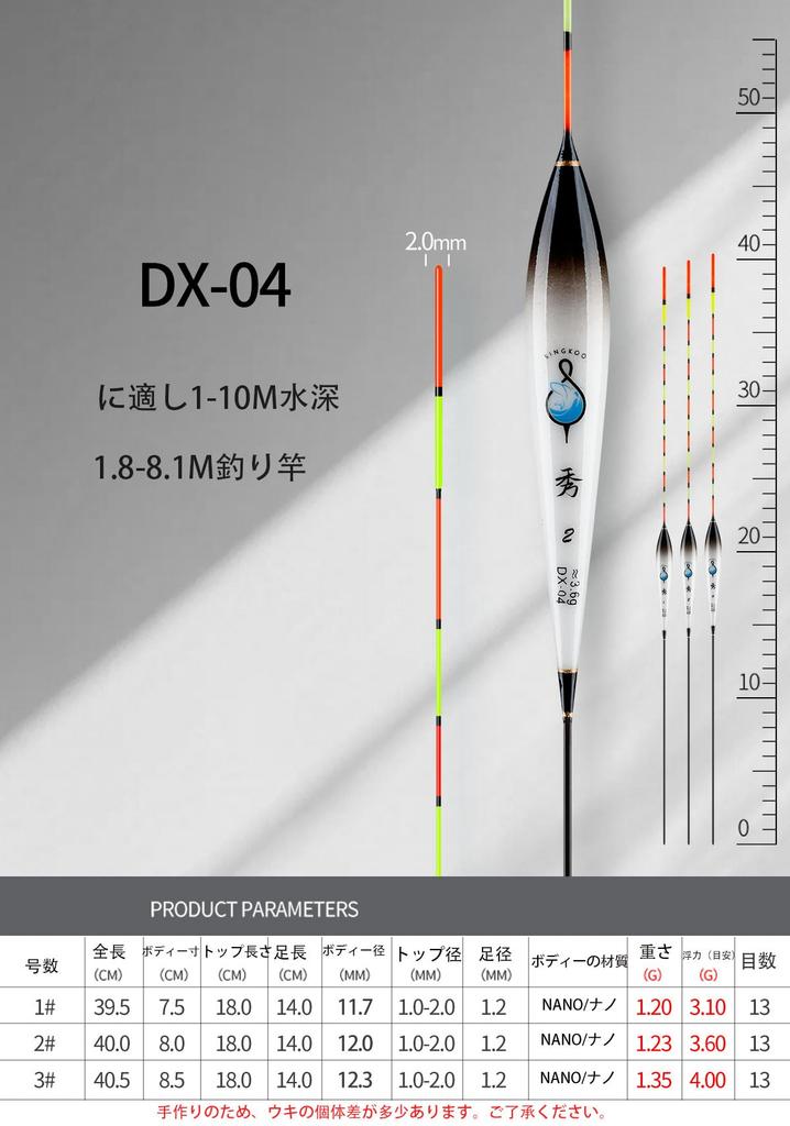 KINGKOO Fishing Spatula Spatula Total Length Set of Spatula Fishing Tackle, Float, Float, Herauki, Float, 22-40.5cm, 12,