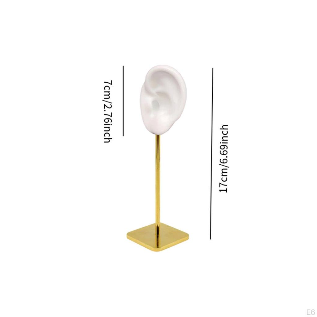 Ear Shaped Jewelry Earring Display Stand Copper Storage Rack for Retail Show Personal 6.7inch Tall