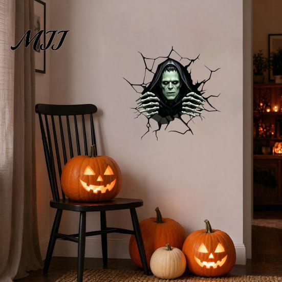 Bedroom Spooky Wall Stickers Halloween Stickers, Self Adhesive Vinyl Decals, Waterproof Removable Decals for Party Home Store Decor Peel And Stick