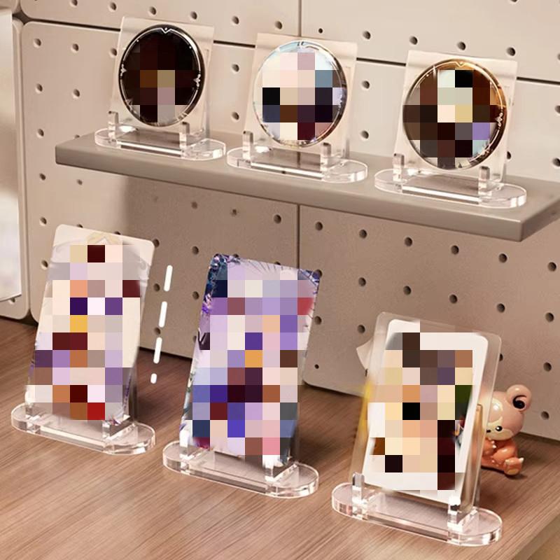 10-50PCS Acrylic Clear Display Stand Easel Holder Multi-Functional Display Rack For Plate Card Coin Home Exhibition Stand