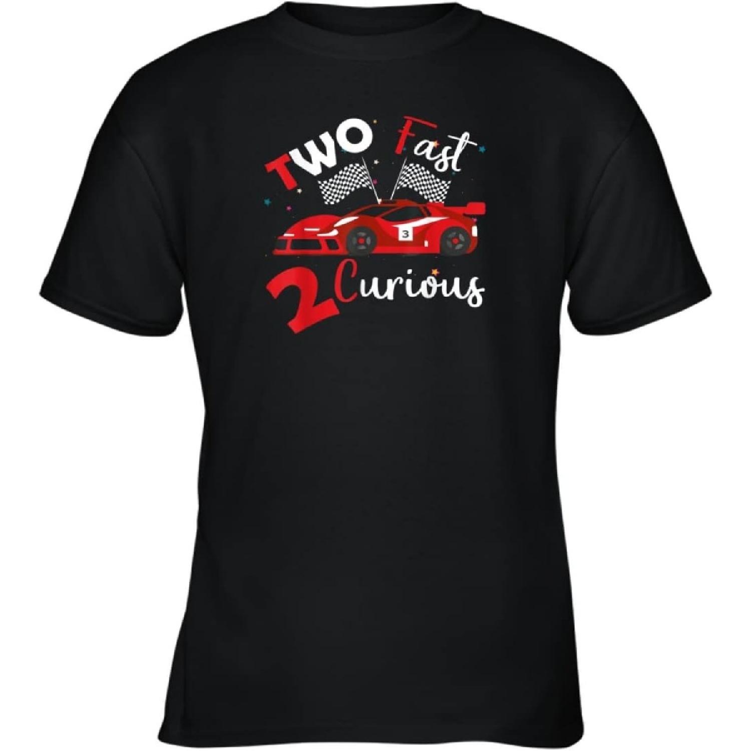 Two Fast 2 Curious Years Racing Two Fast 2th Birthday 2 Year Old Youth Shirt Gift Boy Girl XXXXXL разноцветный