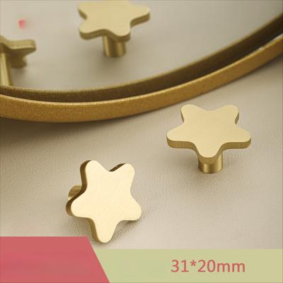 Brass, Five Pointed Star Handle, Children's Room Cabinet Door, Cabinet Drawer, Furniture, Five Pointed Star, Small Handle