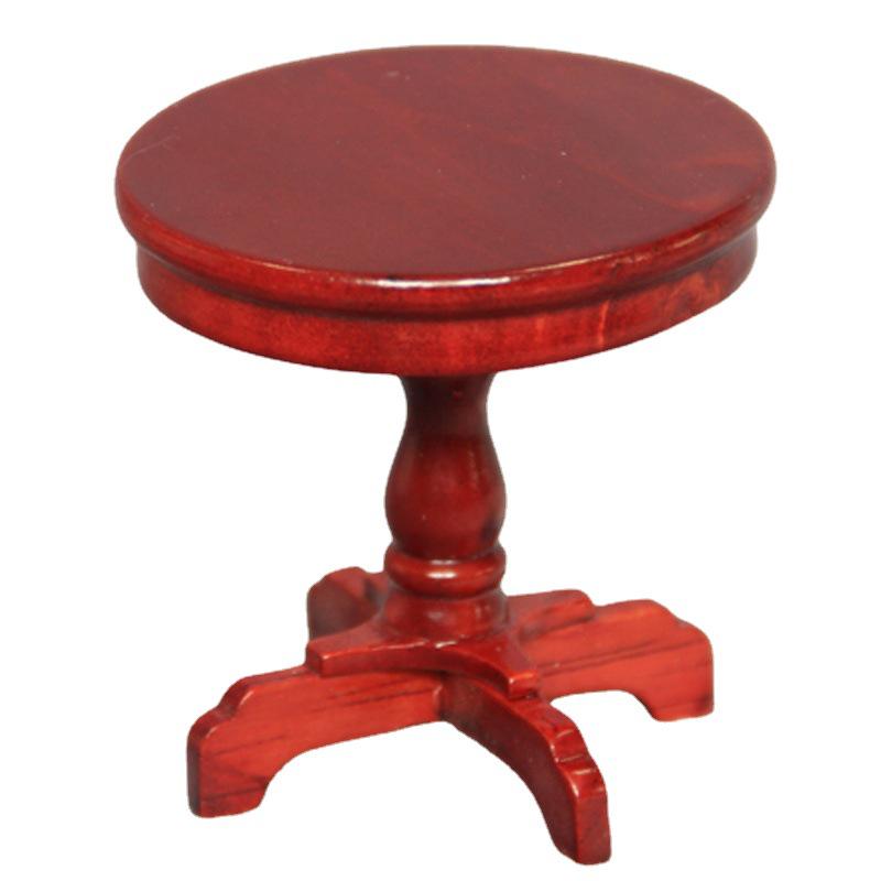 1:12 Dollhouse Mini Furniture: Pure White and Rosewood Round Coffee Table