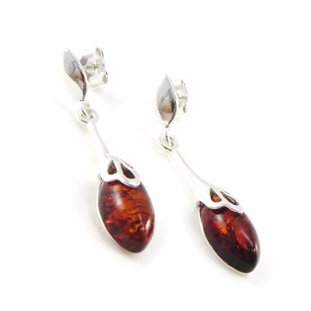 Les Trésors De Lily [I8945] - Amber 'Inspiration' Silver Earrings