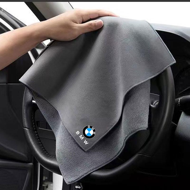 Car Washing Towel Suede Coral Double-sided Car Cleaning Cloth Sticker For BMW M e46 e90 e60 f30 f10 e39 e36 g20 g30 Accessories mkhr65