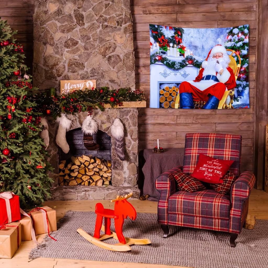 Moș Crăciun Decorațiune de Crăciun Motiv Imprimat Tapiserie Acasă Sufragerie Dormitor Decorare Perete Tapiserie Agățată
