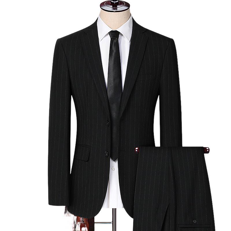 ROMON Men's Business Casual Striped Blazer Jacket