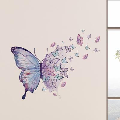 Schmetterling Wand Aufkleber Tier Ornament Wasserdicht DIY Lila Aufkleber Wohnkultur für Badezimmer