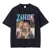 Vintage Gewaschenes Zahide Merch T-Shirt Mode Hohe Qualität Kurzarm T-Shirt Herren Damen Kleidung Oversized Baumwolle Lässige T-Shirts