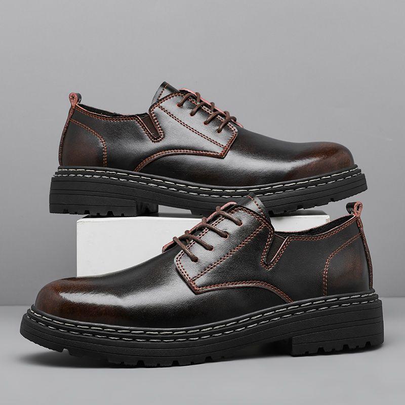 Британская кожаная обувь. Мужская рабочая обувь. Низкие ботинки martin. 43 — фото 7