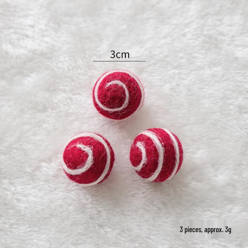 NUCHI 3CM Wool Felt Ball Christmas Tree Ornaments