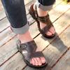 Fashion Classic Men's Sandals Solid Color PU Leather Man Summer Beach Slippers Casual Comfortable Open Toe Sandals Soft Gladiator Sandal