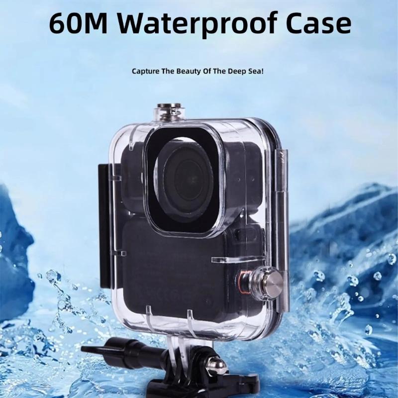 Wasserdichtes Gehäuse für Action-Kamera, Klares Objektiv Tauchgehäuse mit Schnellverschlussbasis für Unterwasseraufnahmen, Wassersport