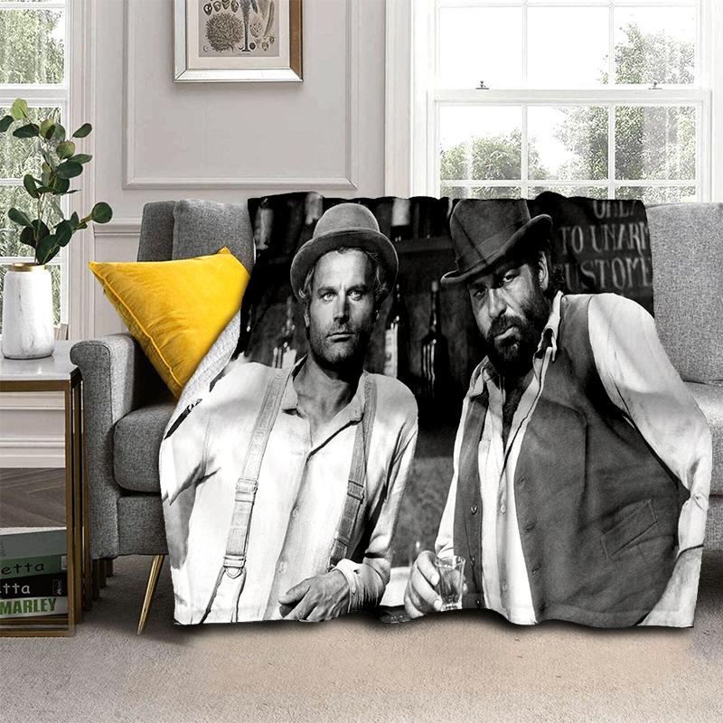 Bud Spencer Terence Hill Wirft Wirft Decke für Kindersofa Reise Wandern Picknick Beding Super Weiche Flanelldecke Geburtstagsgeschenk