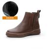 Martin Boots Women's New British Style Spring and Autumn Single Boots Chelsea Boots Flat Leather Short Boots Slim Boots