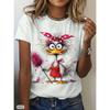 Fashion Women Retro Creative Duck Pattern Print T Shirt Funny Casual O-neck Short Sleeves T-shirt Summer Female Tee Shirt