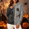 Women's Long Sleeve Pullover Hoodie with Halloween Print for Casual Outings