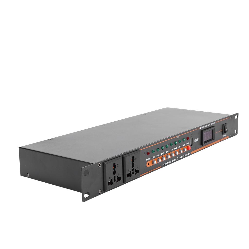 10 Outlet Power Sequencer Conditioner with Independent Power Switch USB Port for Home Theater Stage Studio Use