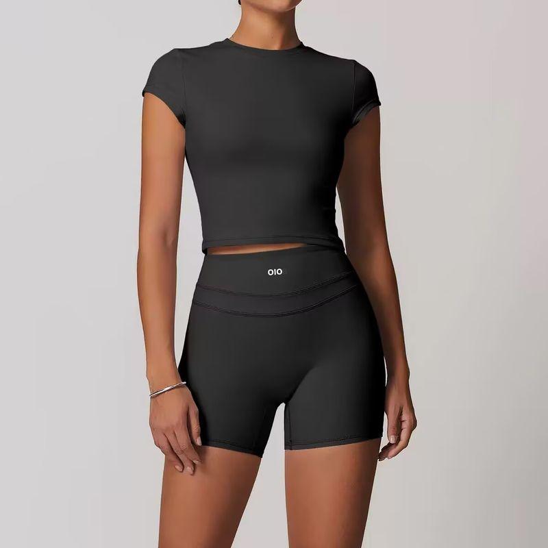 Oiob Yoga Clothes Skinny Slimming Short-Sleeved T-shirt Women's Sports Suit Shorts Pilates Fitness Three-Point Pants