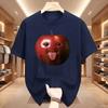 Funny Silly AI Apple Gen Z Meme BrainRot Humor Tongue Out T-shirt for Men T Shirts Crewneck Short Sleeve Tops