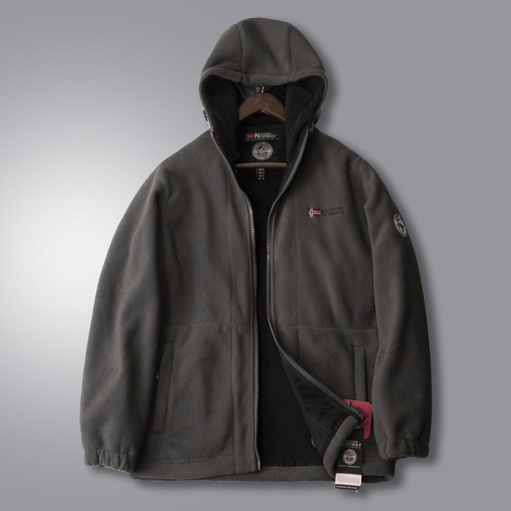 Autumn and Winter New Men's Fleece Hooded Jacket Men's Outdoor Sports Polar Fleece Warm Fleece Jacket.