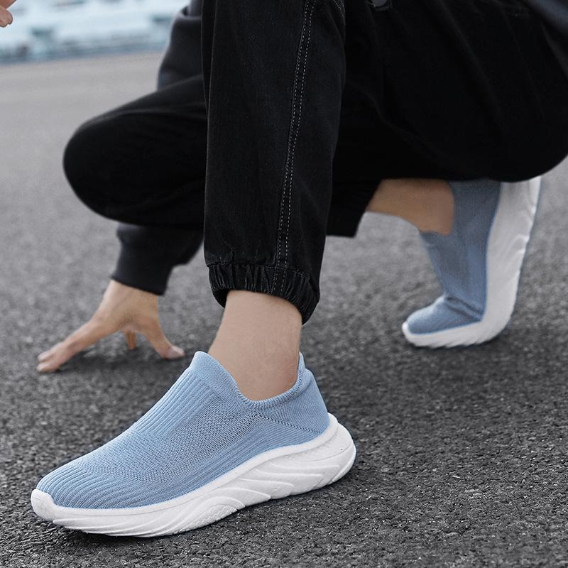Shoes, men's and women's 25 spring casual shoes, flying weave running shoes, soft-soled couple shoes, trendy one-foot slippers