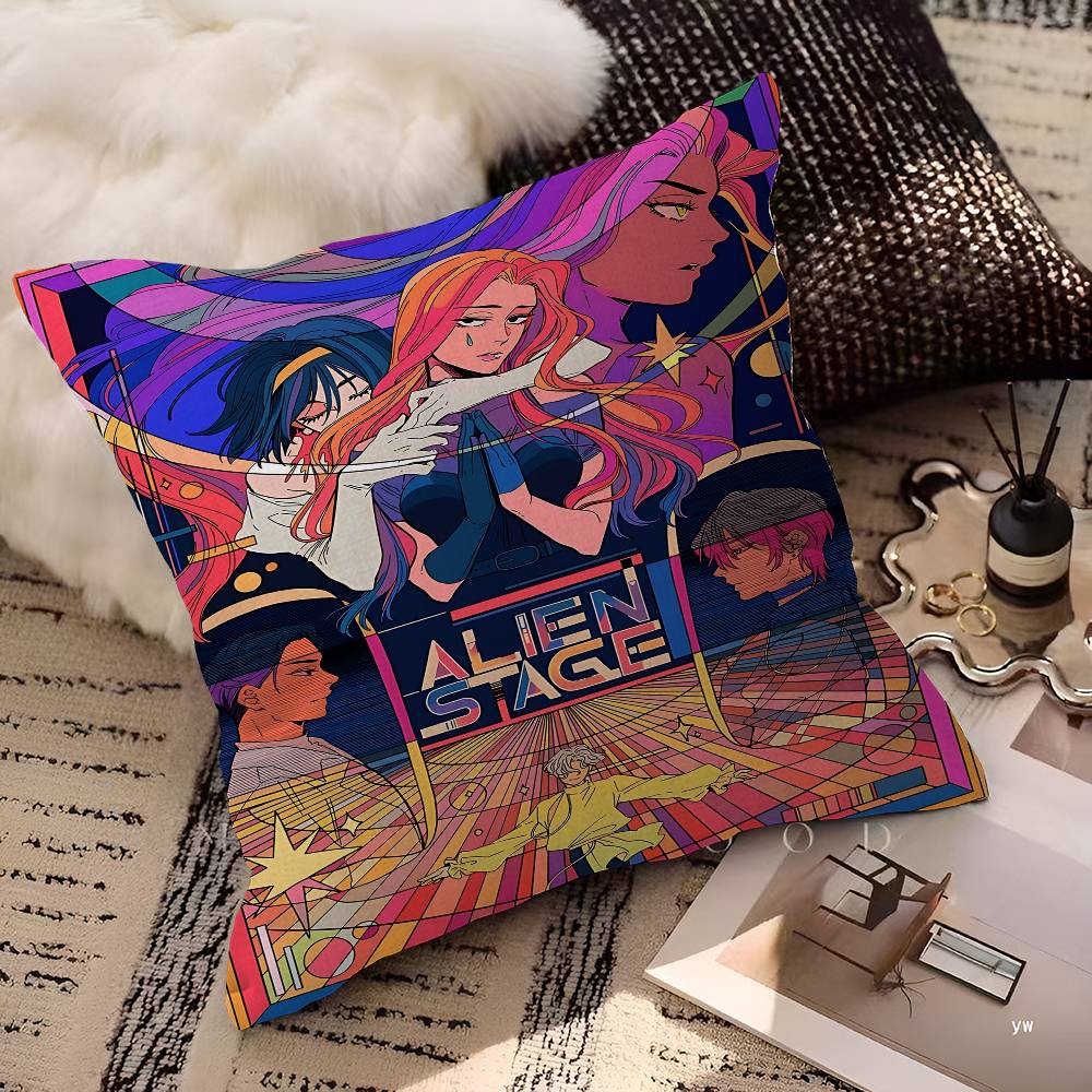 Anime Pop A-Alien Stage Lucky Dragon Pillow Cover Sofa Cushion Cover Home Room Decoration Children Gift