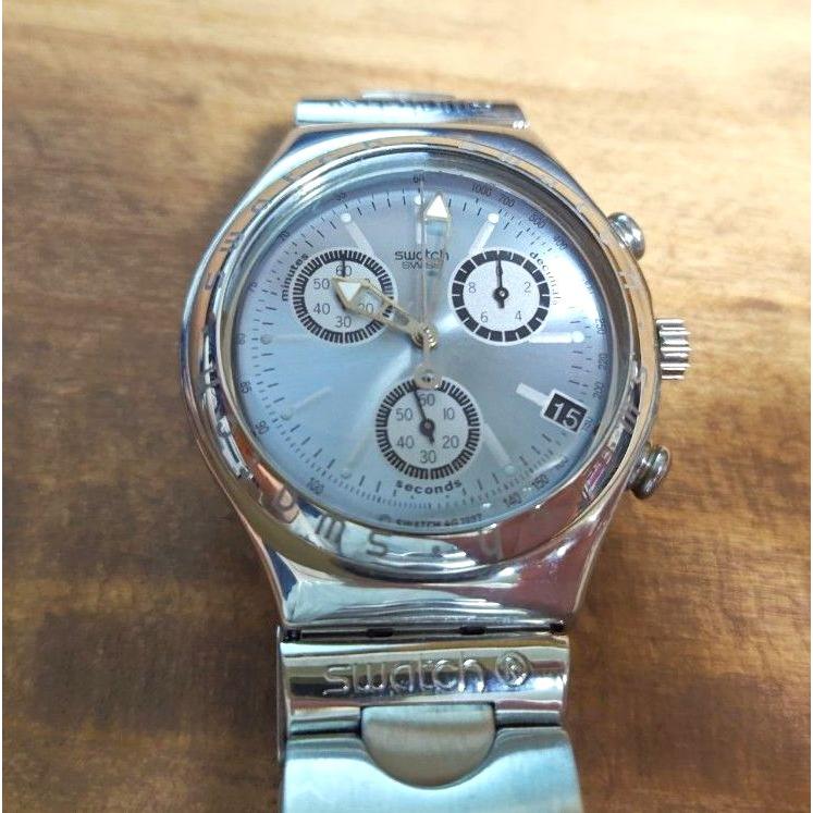Used [Rare working item] swatch IRONY Chronograph YCS408G (Wheeling) Ice Blue