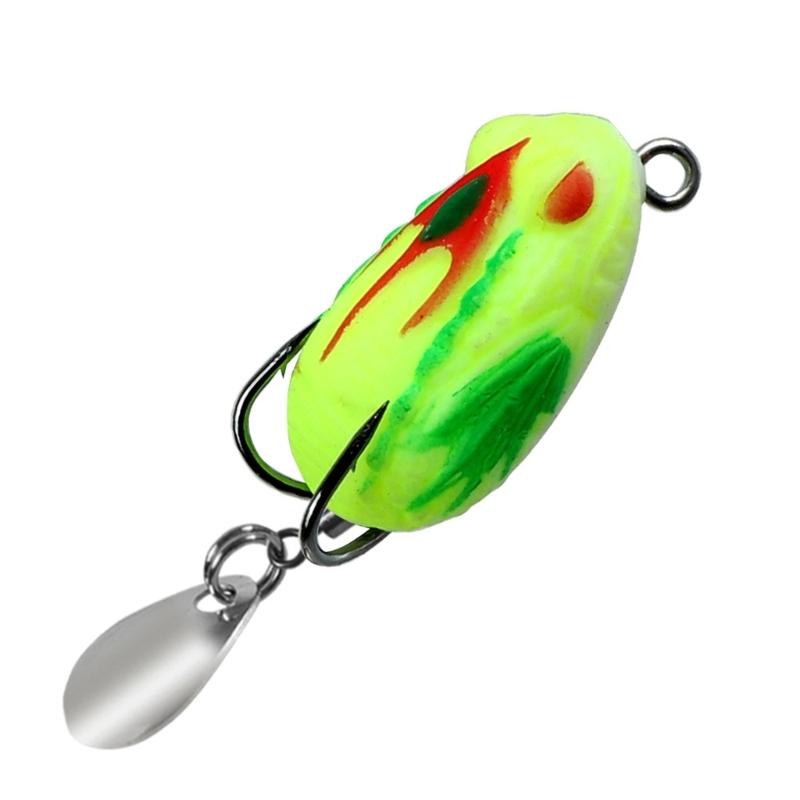 3cm 3.2g Ray Frogs Crankbait Lures PVC Frogs Lures Soft Frogs Baits for Blackfish Fishing Lures with Double Hook & Blade