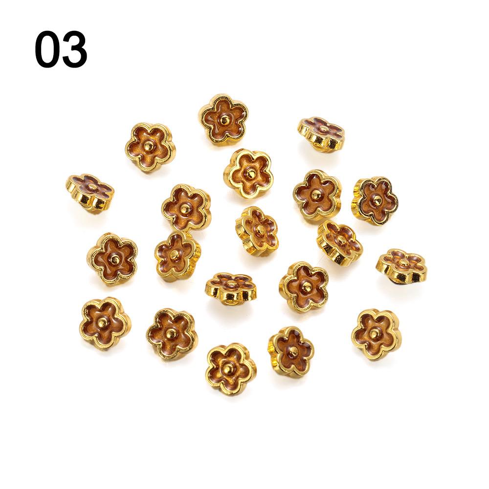 20pcs 5.5mm Flower Buckles Handmade Mini Cartoon Buttons High Quality Metal Buckles  1/6 Doll