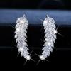 ZHOUYANG Stud Earrings For Women  Delicate Feather & Leaf Shaped Gold Color-Colour Party Daily GiftFashion Jewelry KAE060