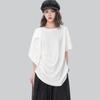 Short Sleeve Oversized Black Patchwork Casual Loose Summer Tee T Shirt Women T-shirt Top