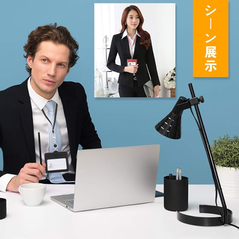 RJ-Sport id card holder - Horizontal & vertical id card case name holder For both sides name tag pass case Chest pocket clip & telescopic reel type