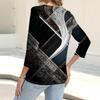 Women's Fashion Casual Print Button-down Shirt 3/4 Long Sleeve Tops