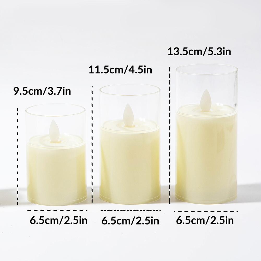 LED Flameless Pillar Votive Candles LED Tea Lights Electric Candle with Moving Wick Window Candle Lights Simulation Candles Lamp