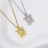 Silver Color Turtle Pendant Necklace Copper Necklace Fashion Collarbone Chain  Women