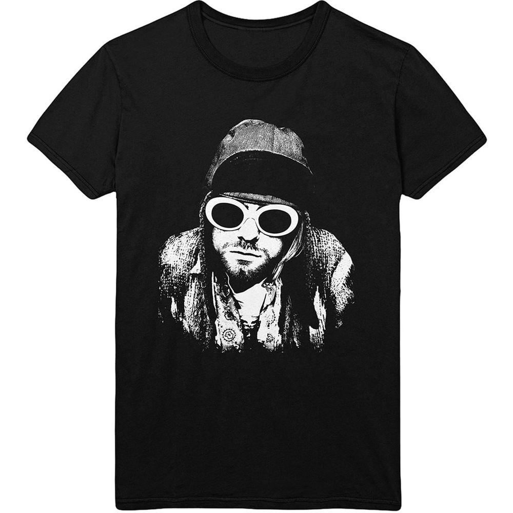 26 Kurt Cobain Nirvana Glasses Pose Licensed T-Shirt Men's- Unisex T-Shirt