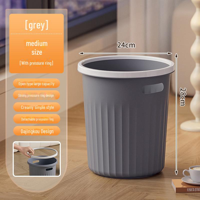 

Пластиковый мусорный бак большой емкости с кольцом давления для ванной комнаты и кухни