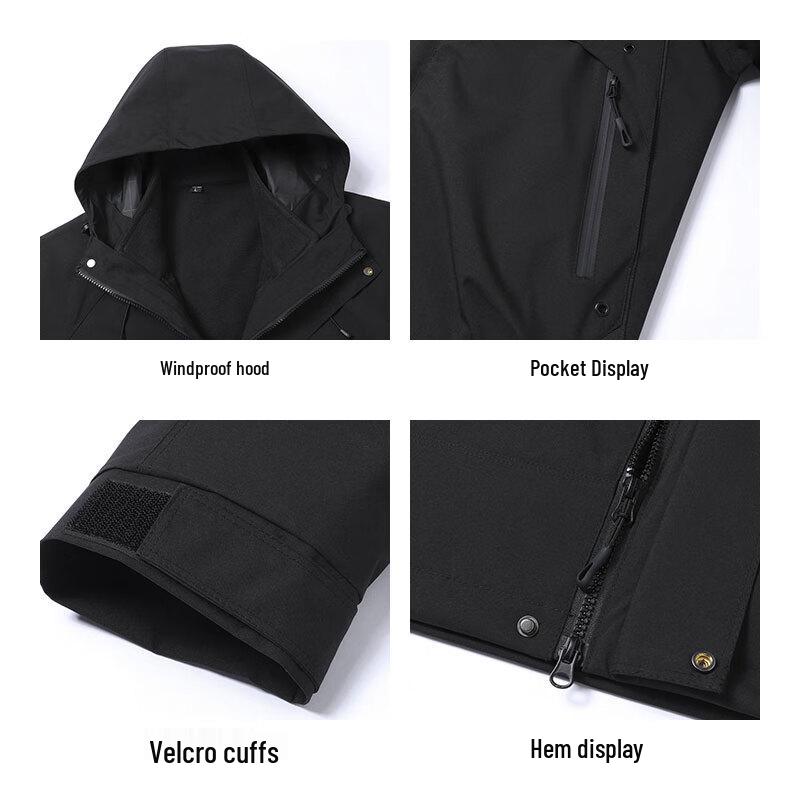 Jeep Men's 3-in-1 Outdoor Windproof Fleece Lined Jacket