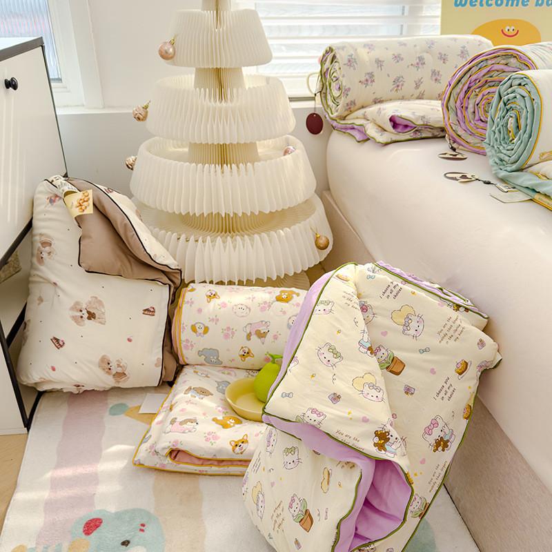 Flower Animal Cake Print Summer Air Conditioning Blanket Quilt Gift