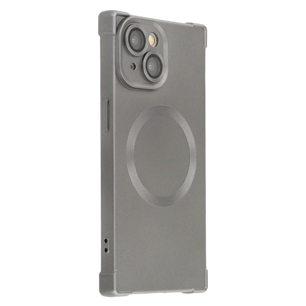 For iPhone 15 Case Compatible with MagSafe Straight Edge TPU Phone Cover with Camera Lens Protector