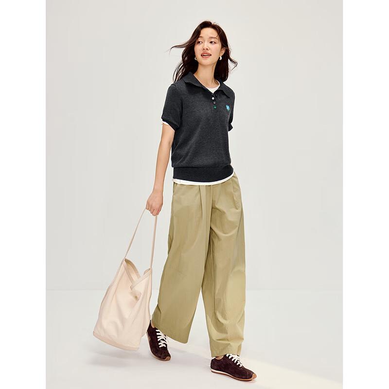 INMAN Women's Elastic Waist Wide-Leg Balloon Pants