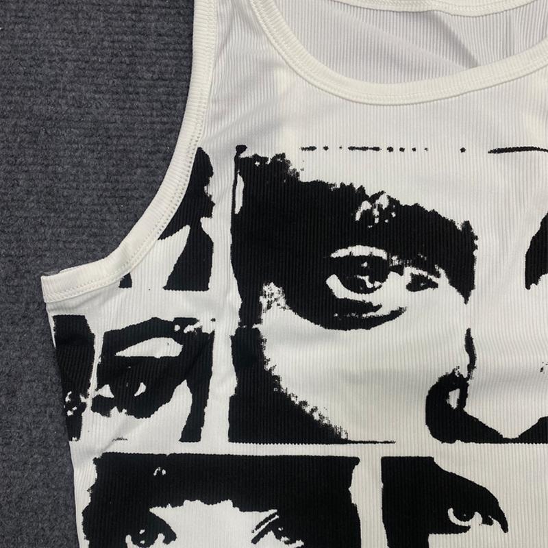 European and American Gothic Harajuku Y2K Retro Sleeveless Tank Top Summer Personalized Slimming Street Wear