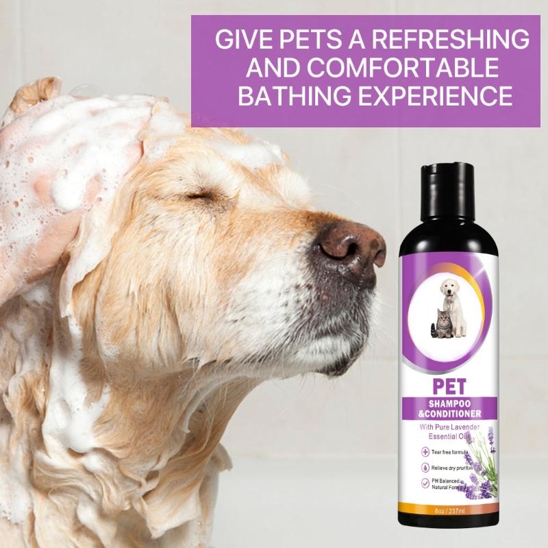 Tränenfreies Shampoo für Hunde Katzen mit pflanzlichen Tierpflegespülungen Hilft Juckreiz zu reduzieren Langanhaltende Feuchtigkeitsspendende Lotion