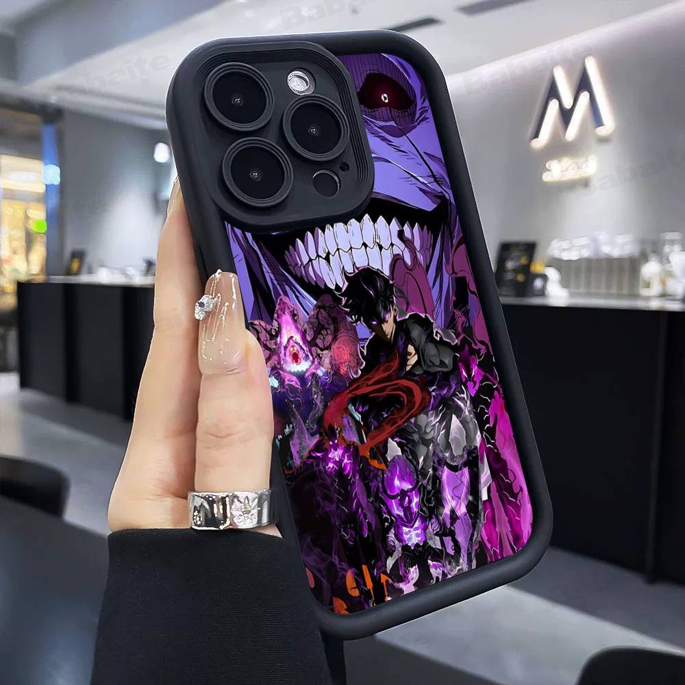 Popolare S-Solo L-Leveling Anime Custodia per Telefono Custodia per Telefono Per IPhone 17 16 15 14 13 12 11 Pro Max Plus Copertura Morbida Nera